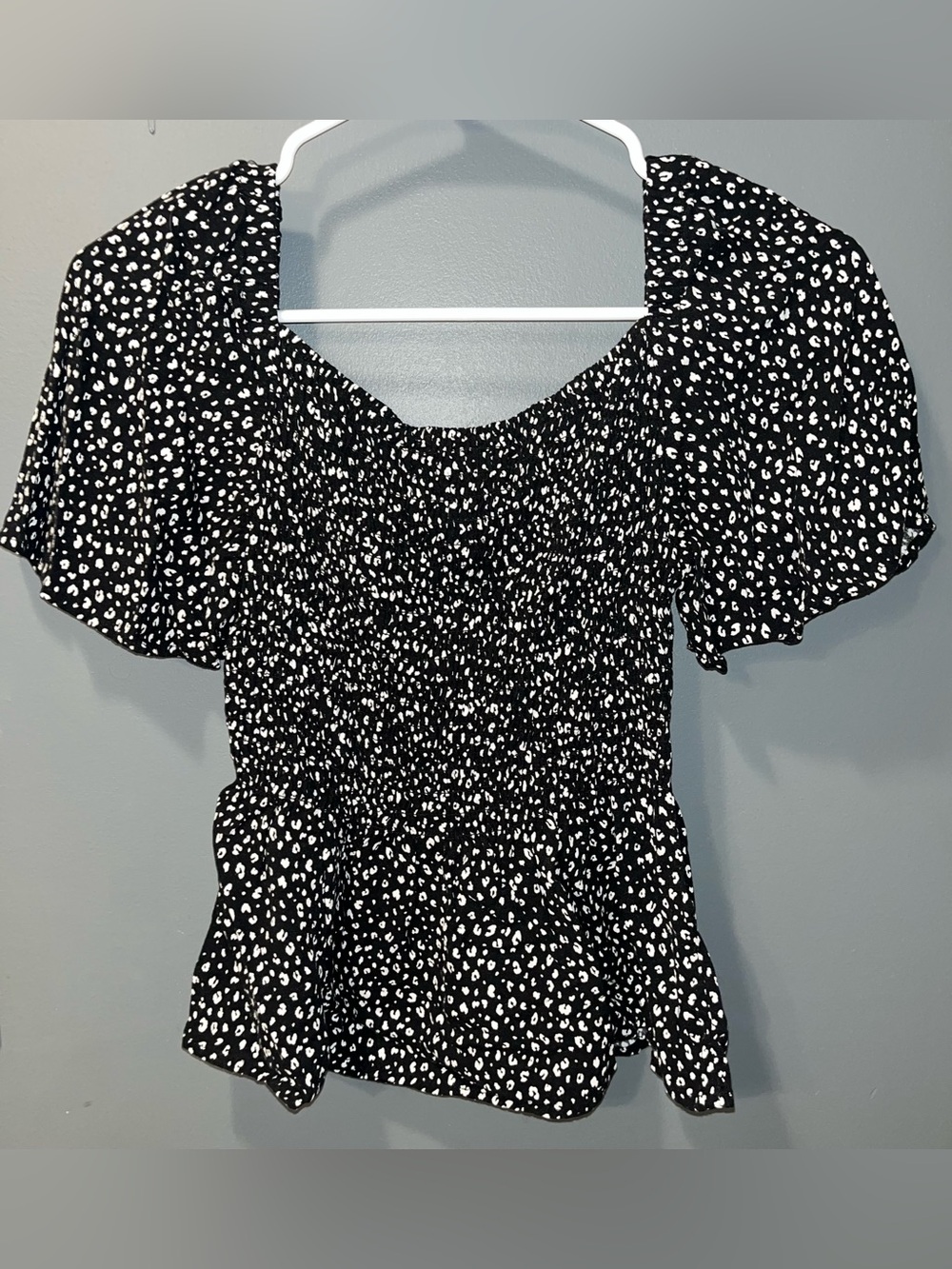 Black and White Peplum Top